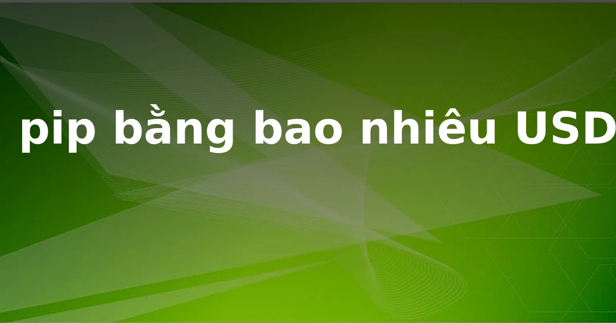 1 pip bằng bao nhiêu USD?