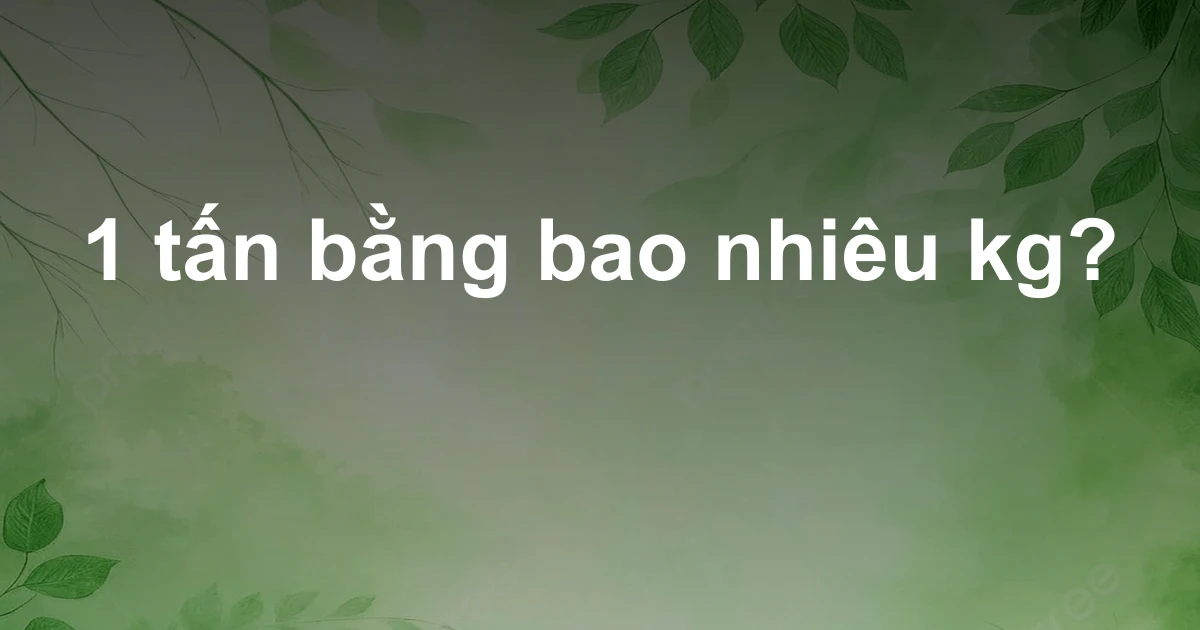1 tấn bằng bao nhiêu kg?