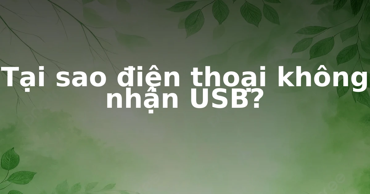 Tại sao điện thoại không nhận USB?