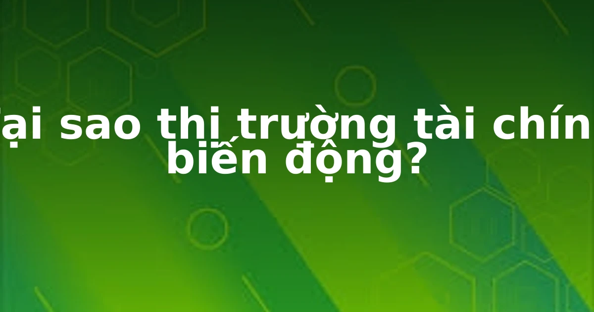 Tại sao thị trường tài chính biến động?